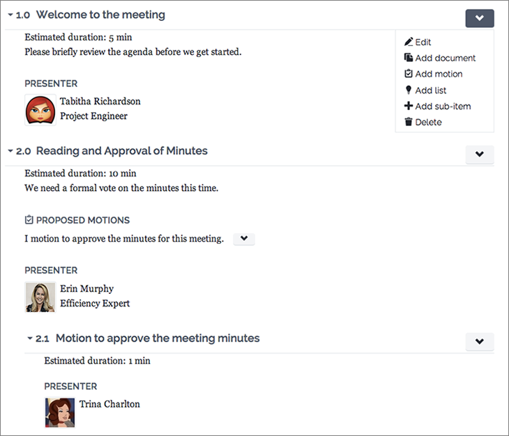 Agenda Details