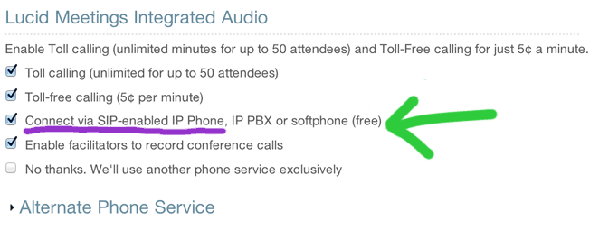 The option for turning on SIP