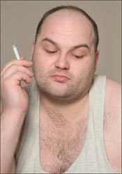 Photo of fat smoker. Photo of fat smoker.